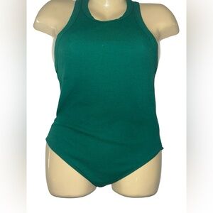 Forever 21 Emerald Green Ribbed Bodysuit